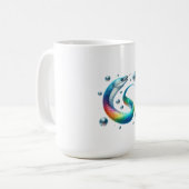 Disco Wave Eel – Rainbow Watercolor Dance Spiral コーヒーマグカップ (正面左)