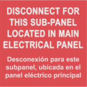 Disconnect For Sub-Panel Located In Main Panel シール (正面)