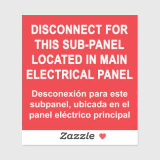 Disconnect For Sub-Panel Located In Main Panel シール
