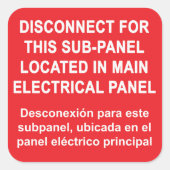 Disconnect For Sub-Panel Located In Main Panel スクエアシール (正面)