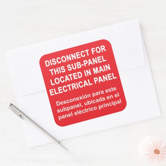 Disconnect For Sub-Panel Located In Main Panel スクエアシール (封筒)