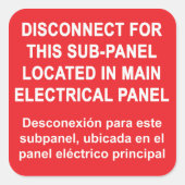 Disconnect For Sub-Panel Located In Main Panel スクエアシール (正面)