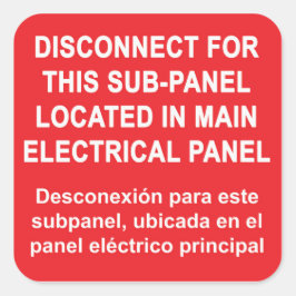 Disconnect For Sub-Panel Located In Main Panel スクエアシール