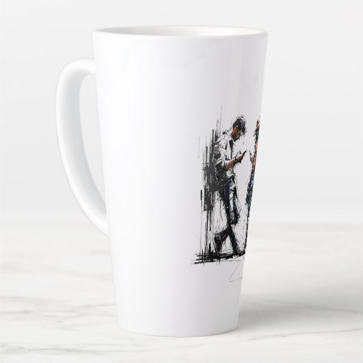 Disconnected Parallel Screens Silent Conversation  カフェラテマグ (左アングル)