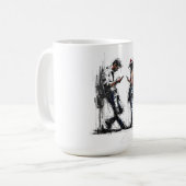 Disconnected Parallel Screens Silent Conversation コーヒーマグカップ (正面左)