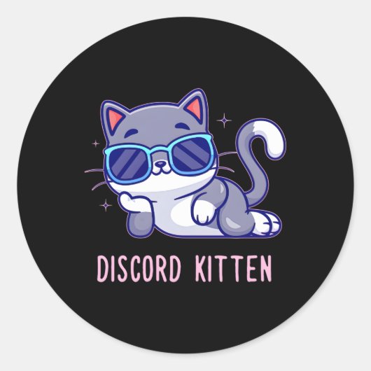 Discord Kitten Discord Slang ラウンドシール (正面)