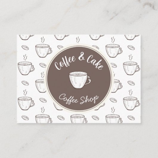 Discount and Logo Card for Small Coffee Shop エンクロージャーカード (裏面)