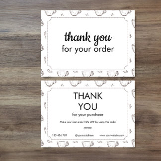 Discount and Thank you Card for Small Coffee Shop エンクロージャーカード