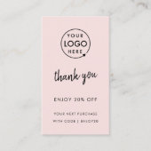 Discount Card | ビジネス 御礼 ロイヤルティ ピンク 割引カード (正面)