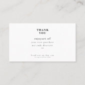 Discount Code Thank You Card Small Business 名刺 (裏面)