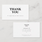 Discount Code Thank You Card Small Business 名刺 (正面/裏面)