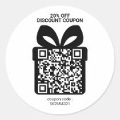 Discount Coupon QR Code Ads Marketing ラウンドシール (正面)