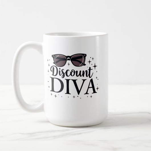 Discount Diva - Chic & Savvy Shopping Queen コーヒーマグカップ (左)