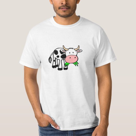 Discount T-shirt weiß "Lustige Kuh" Tシャツ (正面)