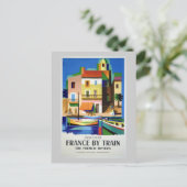 Discover France by Train Vintage Poster ポストカード (スタンド正面)