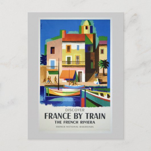Discover France by Train Vintage Poster ポストカード (正面)