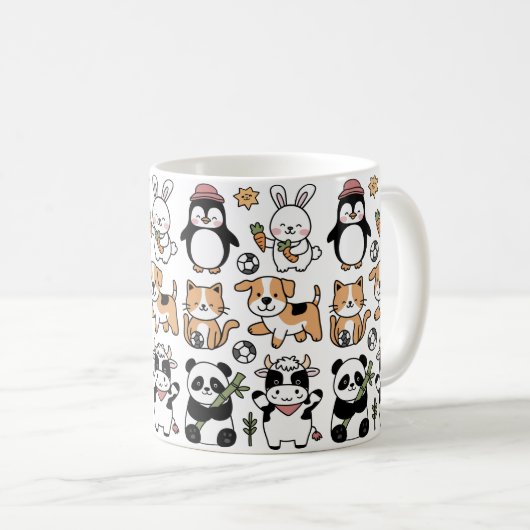 **Discover Our Coffee Mug with Smiling Animals!** コーヒーマグカップ (正面右)