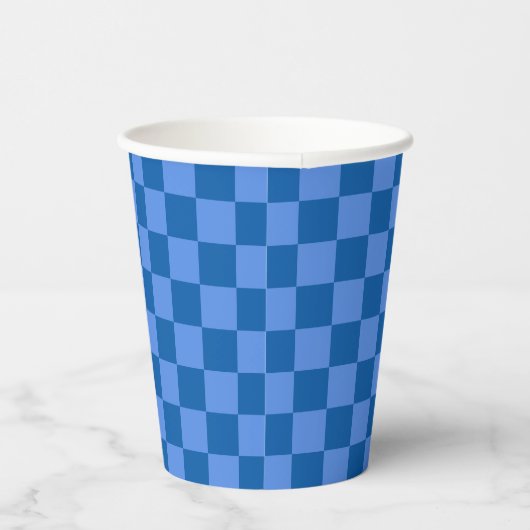 Discover the Allure of Blue Checkerboard Pattern 紙コップ (右)