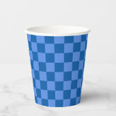 Discover the Allure of Blue Checkerboard Pattern 紙コップ (正面)
