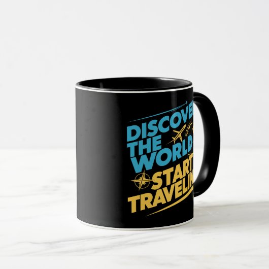 Discover the world Start旅行 マグカップ (正面右)