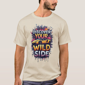 Discover Your Wild Side: Bright Yellow Sports Car Tシャツ