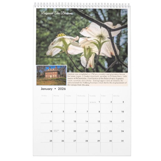 Discovering Stenton House Museum & Garden Calendar カレンダー (1月 2026)