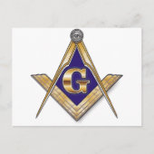 Discreet Blue Square & Compasses ポストカード (正面)