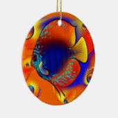 Discuremia V1 -抽象的なデジタルアートワーク セラミックオーナメント (右)