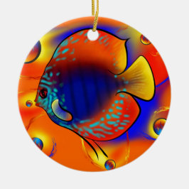 Discuremia V1 -抽象的なデジタルアートワーク セラミックオーナメント