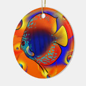Discuremia V1 -抽象的なデジタルアートワーク セラミックオーナメント (左)