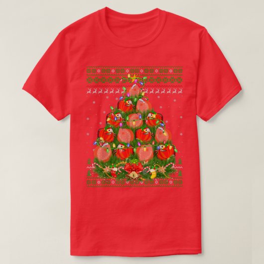 Discus Fish Xmas Lighting Tree Santa Discus Ugly C Tシャツ (デザイン正面)
