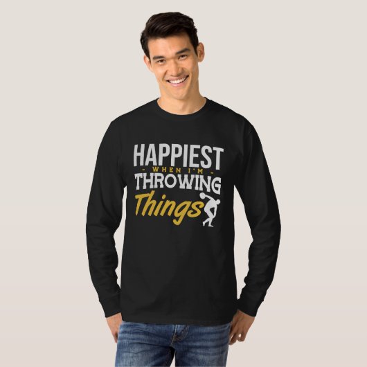 Discus Happiest Throwing Things Discus Throwing Tシャツ (正面フル)