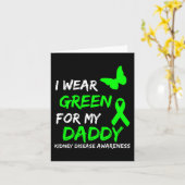 Disease I衣服グリーンfor My Daddyリボン カード (黄色い花)