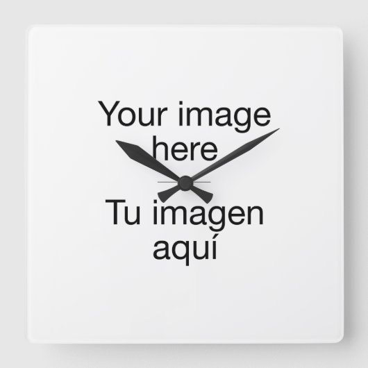 Diseña reloj de pared en blanco con tu foto スクエア壁時計 (正面)