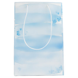 Diseño Acuarela Azul – Fresco, Moderno y Minimalis ミディアムペーパーバッグ