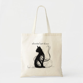 diseño con gato negro abstracto トートバッグ