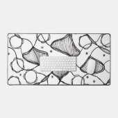 Diseño de abstracto de hojas en el viento デスクマット (キーボード&マウス)