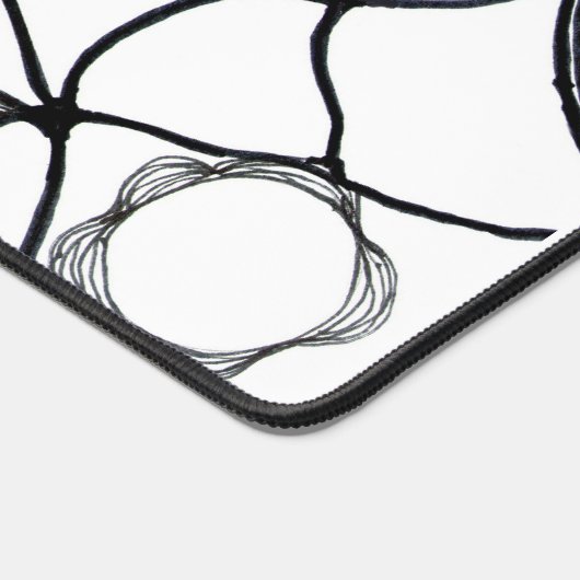 Diseño de flores abstractas en blanco y negro デスクマット (コーナー)