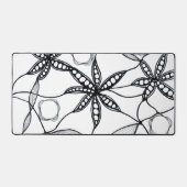 Diseño de flores abstractas en blanco y negro デスクマット (正面)