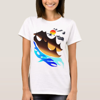 Diseño de paisaje abstracto, montañas y naturaleza tシャツ