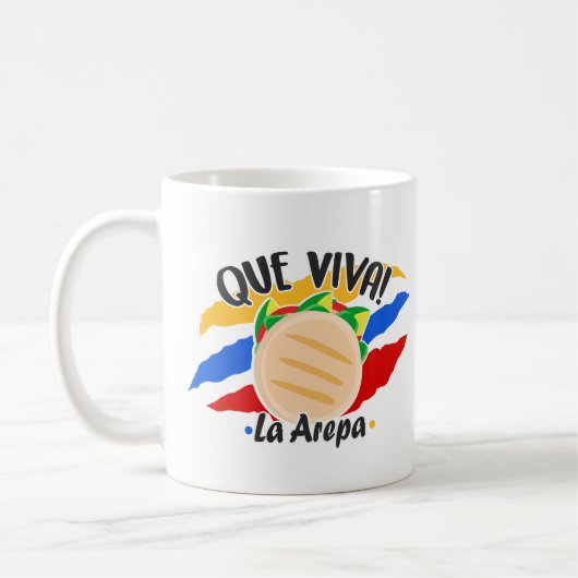 DISEÑO DE TAZA VIVA LA AREPA VENEZOLANA コーヒーマグカップ (左)