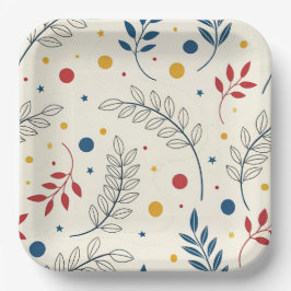 Diseño floral ペーパープレート
