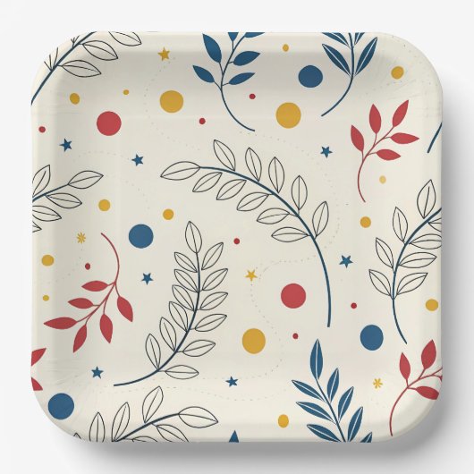 Diseño floral ペーパープレート (正面)