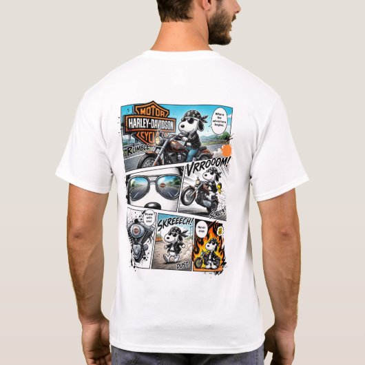 Diseño harley Snoopy Comic Tシャツ (裏面)