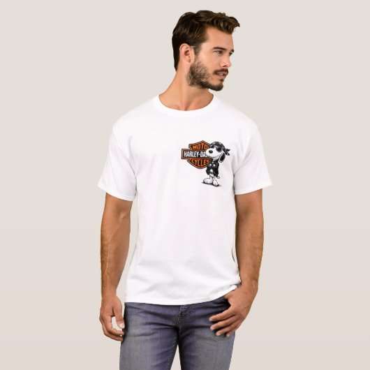 Diseño harley Snoopy Comic Tシャツ (正面フル)