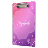 Diseño Kawaii Rosa y Morado con Nombre Personaliza クリップボード (左)