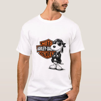 Diseño Moto harley Snoopy Tシャツ