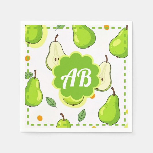 diseño peras スタンダードカクテルナプキン (正面)