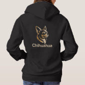 Diseño Premium de Chihuahua en Dorado パーカ (裏面)