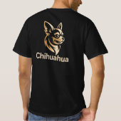 Diseño Premium de Chihuahua en Dorado Tシャツ (裏面)
